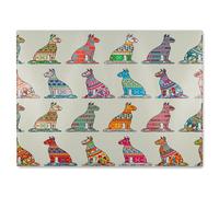 Benjamin Tate Design Egyptian Cats Glass Chopping Board in Natural Benjamin Tate Design Natural