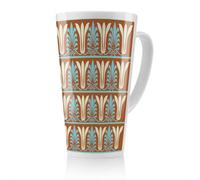 Benjamin Tate Design Egyptian Flower Ornament Pattern Latte Mug, Stunning Designer Mug Fit For Any Home, Treat Yourself Or A Loved One