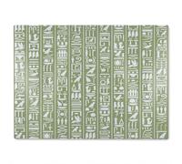 Benjamin Tate Design Egyptian Hieroglyphic Decorative Glass Chopping Board in Natural Benjamin Tate Design Natural