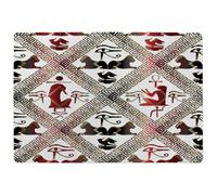 Benjamin Tate Design Egyptian Hieroglyphs In Red & Black Special Soft Home Rug