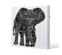 Benjamin Tate Design Elephant Silhouette Slim Style Canvas Print 60X60Cm , 15mm Slim Real Wood.