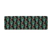 Benjamin Tate Design Embroidery Colorful Simplified Ethnic Flowers And Skull Pattern Runner Special Soft Home Rug