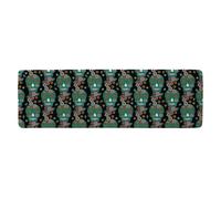 Benjamin Tate Design Embroidery Colorful Simplified Ethnic Flowers & Skull Pattern Runner Rug in Natural | Size: 67 cm x 230 cm Benjamin Tate Design Natural 67 cm x 230 cm