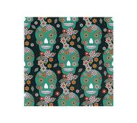 Benjamin Tate Design Embroidery Colorful Simplified Ethnic Flowers & Skull Pattern Splash Back in Natural Benjamin Tate Design Natural