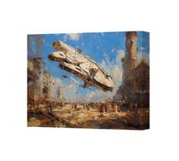 Benjamin Tate Design Epic Millennium Falcon Cityscape Canvas Art Print For Walls