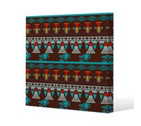 Benjamin Tate Design Ethnic Silhouettes Slim Style Canvas Print 40X40Cm , 15mm Slim Real Wood.