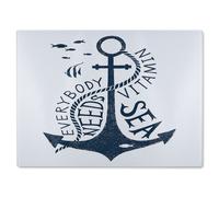 Benjamin Tate Design Everybody Needs Vitamin Sea Glass Chopping Board in Natural Benjamin Tate Design Natural