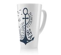 Benjamin Tate Design Everybody Needs Vitamin Sea Latte Mug, Stunning Designer Mug Fit For Any Home, Treat Yourself Or A Loved One