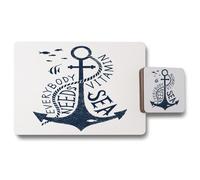 Benjamin Tate Design everybody needs vitamin sea placemat coaster set in Natural Benjamin Tate Design Natural