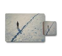 Benjamin Tate Design Exclusive Designer Artwork Placemat And Coaster Set With Wood Bottom And Premium Print Technology
