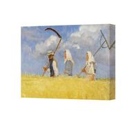 Benjamin Tate Design Farmers In Wheat Field Canvas Wall Art Classic Harvest Scene