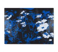 Benjamin Tate Design Field Of Flowers Glass Chopping Board in Natural Benjamin Tate Design Natural