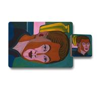 Benjamin Tate Design Fine Art Placemat And Coaster Set With Wood Bottom From The Gallery Collection Limited Edition