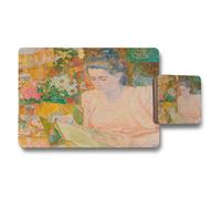 Benjamin Tate Design Fine Art Print Placemat And Coaster Set With Wood Backing From Designer Collection Set Of 12