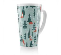 Benjamin Tate Design Fir-Trees Snow Dining Latte Mug, Stunning Designer Mug Fit For Any Home, Treat Yourself Or A Loved One