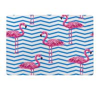 Benjamin Tate Design Flamingo & Blue Geometric Lines Designer Special Soft Home Rug