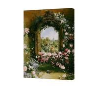 Benjamin Tate Design Floral Archway Garden Canvas Wall Art With Roses And Greenery
