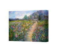 Benjamin Tate Design Floral Field Path Canvas Art Print Handmade In The Uk