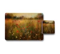 Benjamin Tate Design Floral Field Poppy Placemat And Coaster Set Beautiful Nature Design