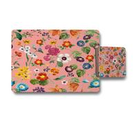 Benjamin Tate Design Floral Pink Placemats And Coasters Set Garden Collection High End Print Technology Limited Edition
