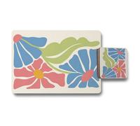 Benjamin Tate Design Floral Placemats And Coasters Set With Wood Base In Designer Artwork Collection Limited Edition