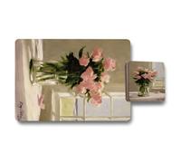 Benjamin Tate Design Floral Still Life Placemats And Coasters Set Wood Backed High End Giclee Print Luxury Edition