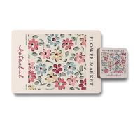 Benjamin Tate Design Flower Market Collection Placemat And Coaster Set With Wood Bottom Istanbul Edition