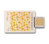 Benjamin Tate Design Flower Market Collection Placemats And Coasters Set Chicago Designer Artwork On Wood Base Limited Edition