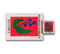 Benjamin Tate Design Flower Market Istanbul Wood Placemat Coaster Set Exclusive