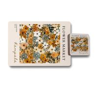 Benjamin Tate Design Flower Market Placemat And Coaster Set From Flower Market Collection With Premium Wood Backing Exclusive