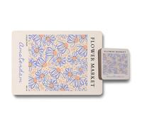 Benjamin Tate Design Flower Market Placemat Coaster Set Amsterdam Collection With Wood Bottom Limited Edition
