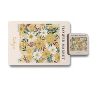 Benjamin Tate Design Flower Market Tokyo Placemat Coaster Set Wood Bottom Limited