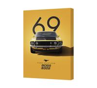 Benjamin Tate Design Ford Mustang Boss 302 Yellow Canvas Art Print Handmade In The Uk