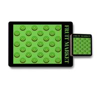 Benjamin Tate Design Fruit Market Placemats And Coasters Set Of 12 With Wood Backing And Designer Artwork With High End Print Technology