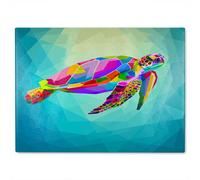 Benjamin Tate Design Geometric Blue Water Ocean Designer Glass Chopping Board