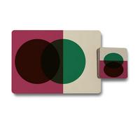 Benjamin Tate Design Geometric Circles Placemats And Coasters Set 12 Pieces 11X8