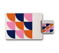 Benjamin Tate Design Geometric Placemats And Coasters Set 12 Pieces 11X8 Designer Artwork