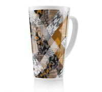 Benjamin Tate Design Geometric Snake Skin & Patterns Latte Mug, Stunning Designer Mug Fit For Any Home, Treat Yourself Or A Loved One