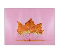Benjamin Tate Design Glitter Leaf Glass Chopping Board