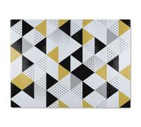Benjamin Tate Design Gold & Black Geometric Triangles Glass Chopping Boarddesigner Style