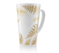 Benjamin Tate Design Gold Fern Latte Mug, Stunning Designer Mug Fit For Any Home, Treat Yourself Or A Loved One