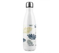 Benjamin Tate Design Gold Glitter & Navy Leaves Stainless Steel Bottle Designer Style