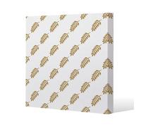 Benjamin Tate Design Gold Leaf Pattern Slim Style Canvas Print 20X20Cm , 15mm Slim Real Wood.