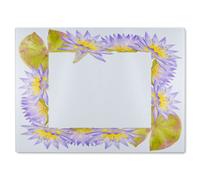 Benjamin Tate Design Gold & Purple Flowers Glass Chopping Board in Natural Benjamin Tate Design Natural