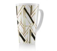 Benjamin Tate Design Golden Art Deco Latte Mug, Stunning Designer Mug Fit For Any Home, Treat Yourself Or A Loved One