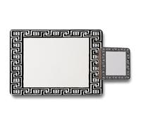 Benjamin Tate Design greek traditional meandor placemat coaster set in Natural Benjamin Tate Design Natural