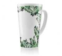 Benjamin Tate Design Green Botanical Leaves Latte Mug, Stunning Designer Mug Fit For Any Home, Treat Yourself Or A Loved One