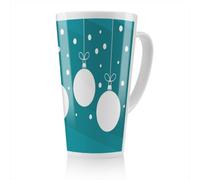 Benjamin Tate Design Green Christmas Baubles Dining Latte Mug, Stunning Designer Mug Fit For Any Home, Treat Yourself Or A Loved One