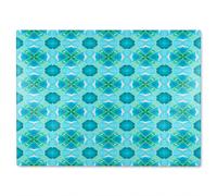 Benjamin Tate Design Green Cool Boho Chic Summer Glass Chopping Board in Natural Benjamin Tate Design Natural