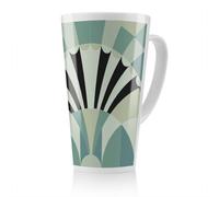 Benjamin Tate Design Green Geo Arches Latte Mug, Stunning Designer Mug Fit For Any Home, Treat Yourself Or A Loved One